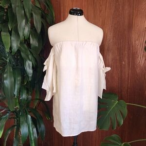 Reformation White Linen Off The Shoulder Summer Top Size Medium